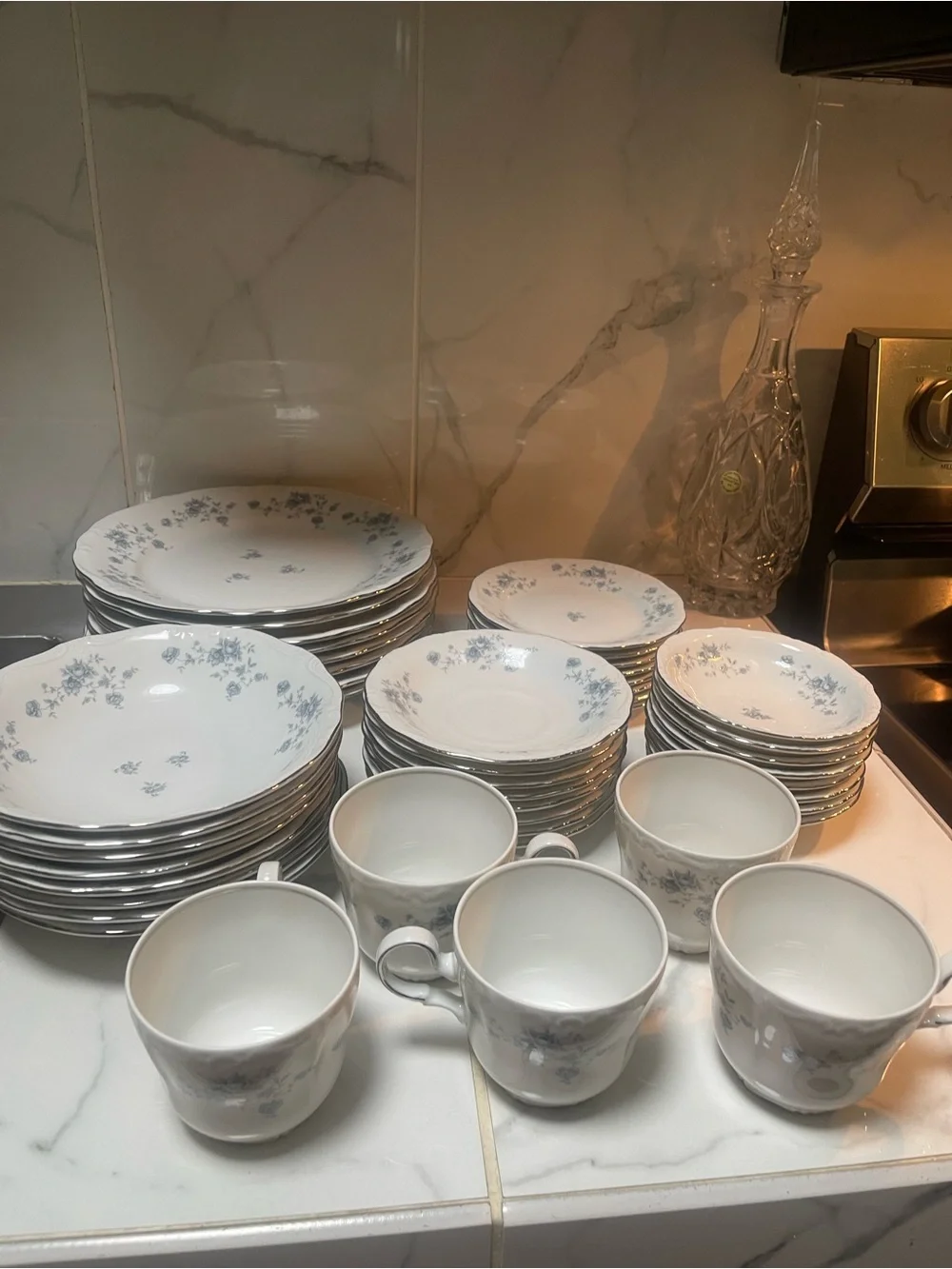 Vtg Johann Haviland Blue Garland Bavaria Germany 46pc. China Set Mint Condition